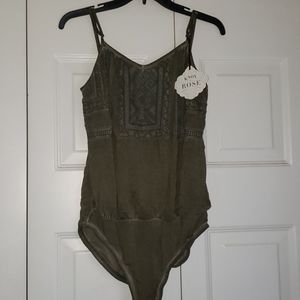 Knox-Rose olive detail bodysuit